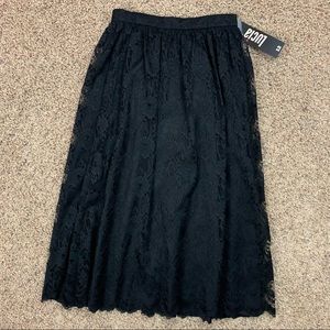 NEW Lucia Vintage Black Lace Midi Skirt
